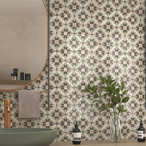 Medina Jade Green Geometric Wall Tile