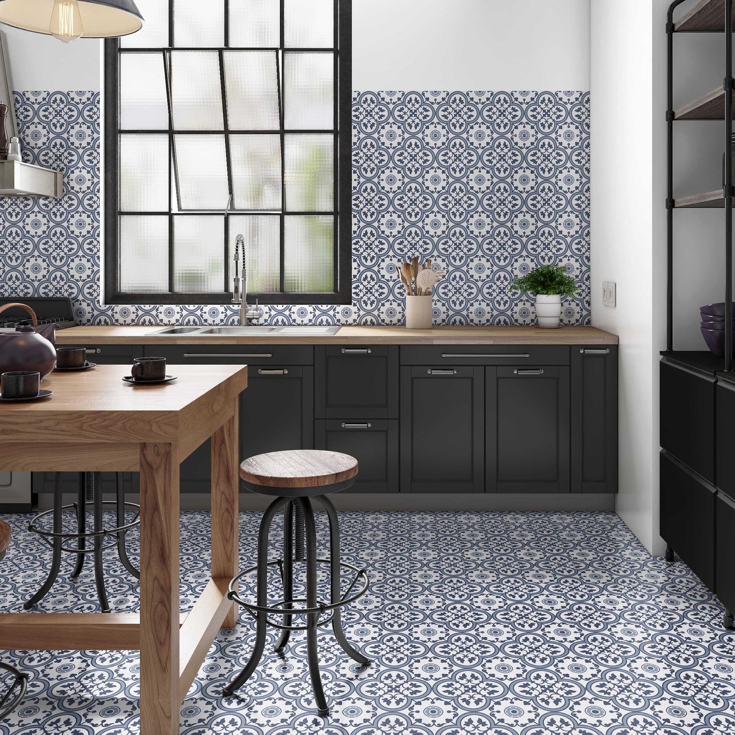 Chichester Blue Victorian Wall and Floor Tile - SAMPLE