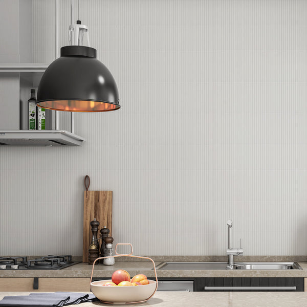 Orbit White Fluted Pointed Wall Tile