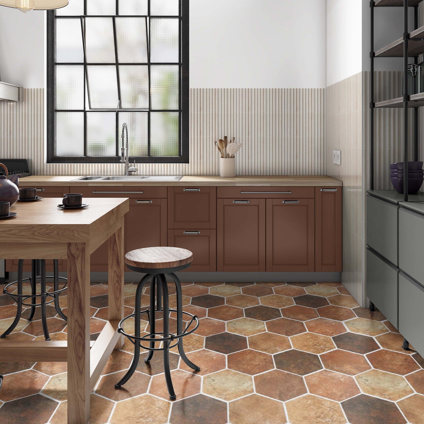 Felix Brown Indoor/Outdoor Floor Tile