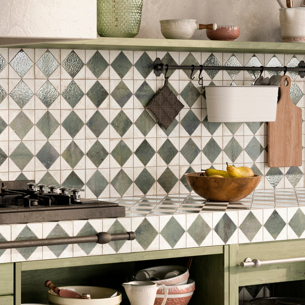 Jewel Green Patterned Wall And Floor Tile -SAMPLE