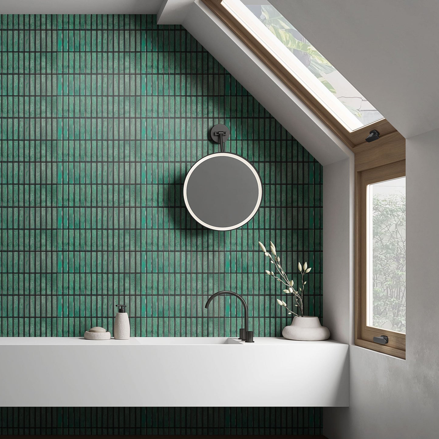 Lotus Green Kit-Kat Ceramic Wall Tile