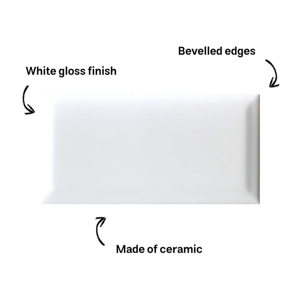 Metro White Bevelled Edge Wall Tile