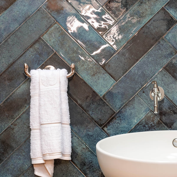 Parker Navy Brick Shape Wall Tile