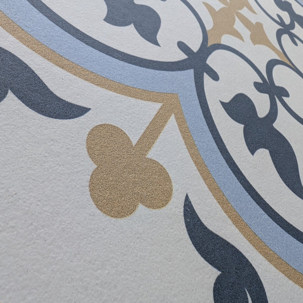 Chichester Blue/Gold Victorian Wall and Floor Tile