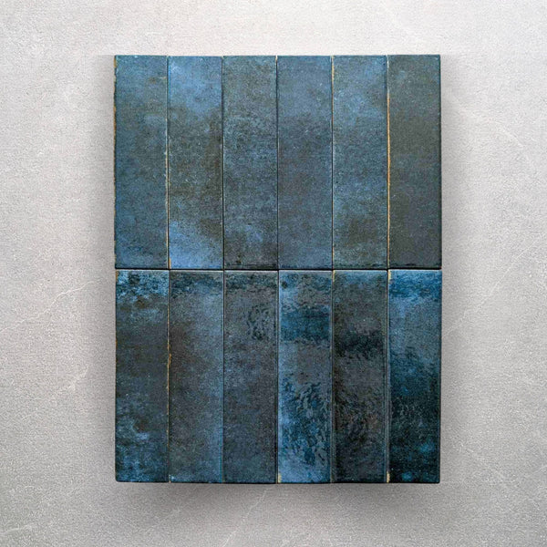 Realm Blue Slim Brick Wall Tile