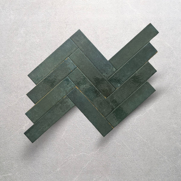 Realm Emerald Green Slim Brick Wall Tile