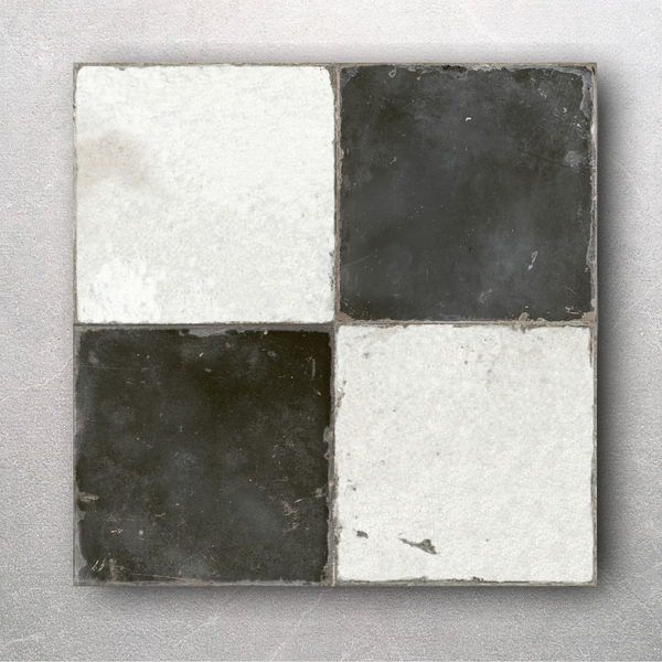 Vintage Chess Black Wall and Floor Tile