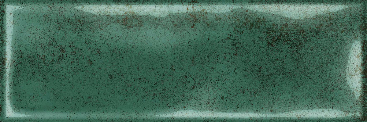Splash Dark Green Ceramic Brick Shape Wall Tile - SAMPLE