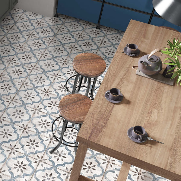 York Blue Victorian Wall And Floor Tile