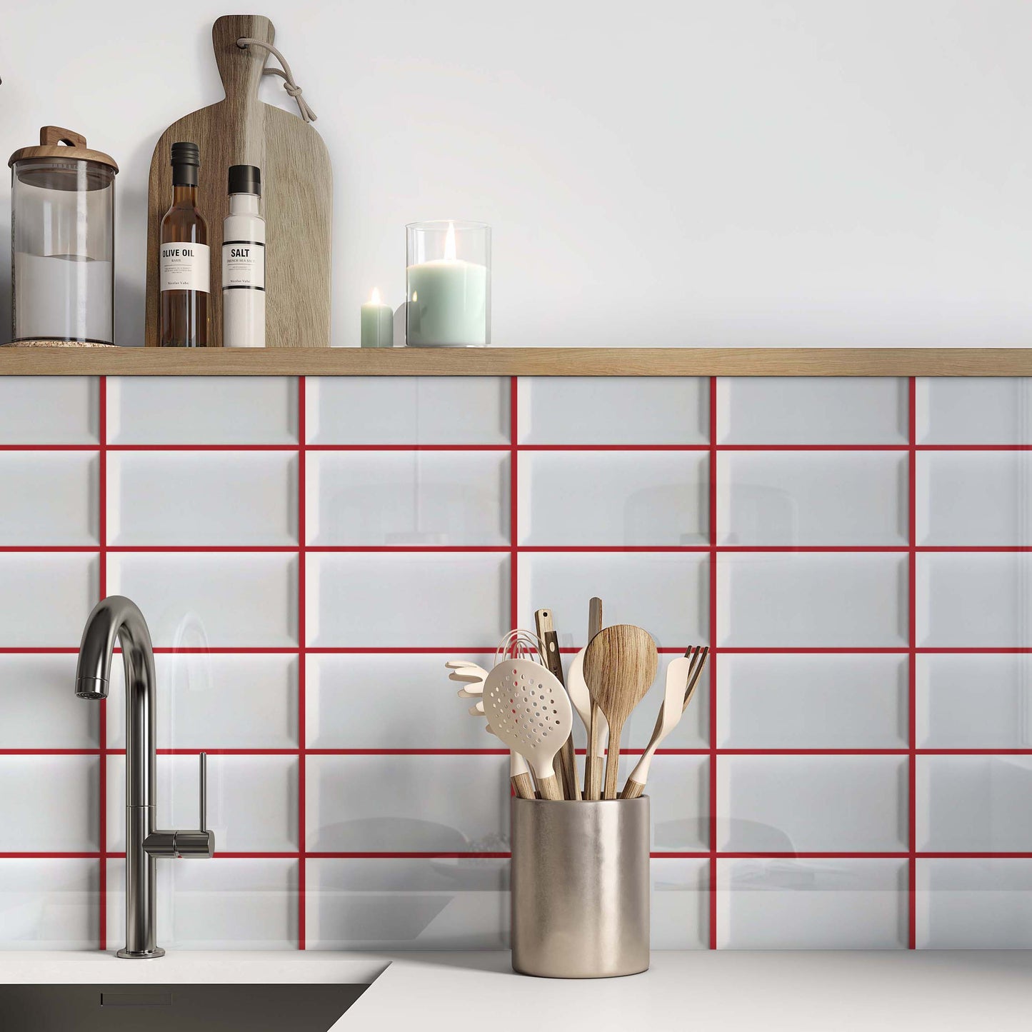 Metro White Bevelled Edge Wall Tile