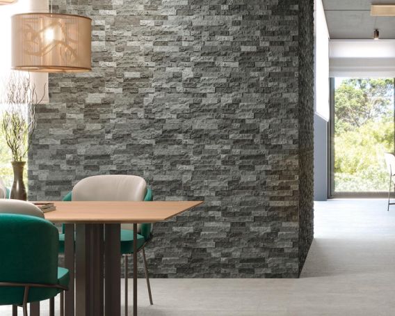 Ebro Split Face Dark Grey Wall Tile - SAMPLE