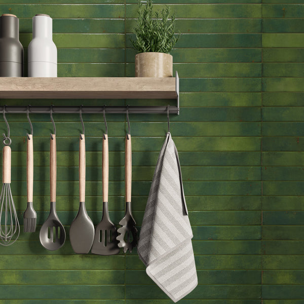 Palette Green Slim Brick Wall Tile