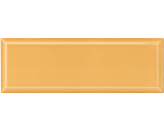 Bevelled Metro Wall Tile 98mm x 298mm in Mustard Yellow - Paris Metro Range
