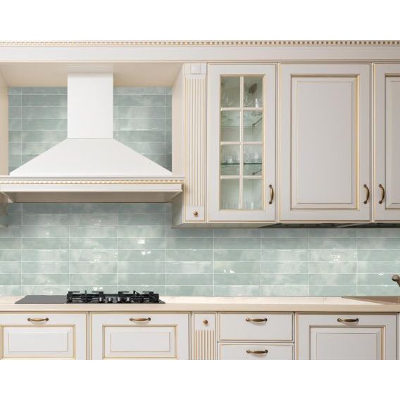 Pale Green Brick-Shaped Wall Tiles - Tahiti Range | Tiles360