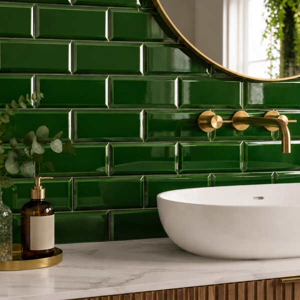 Royal Green Bevelled Metro Wall Tile