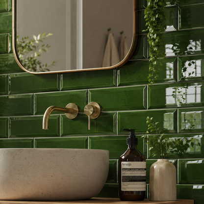 Royal Green Bevelled Metro Wall Tile