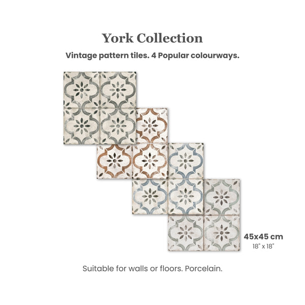 York Grey Victorian Wall And Floor Tile