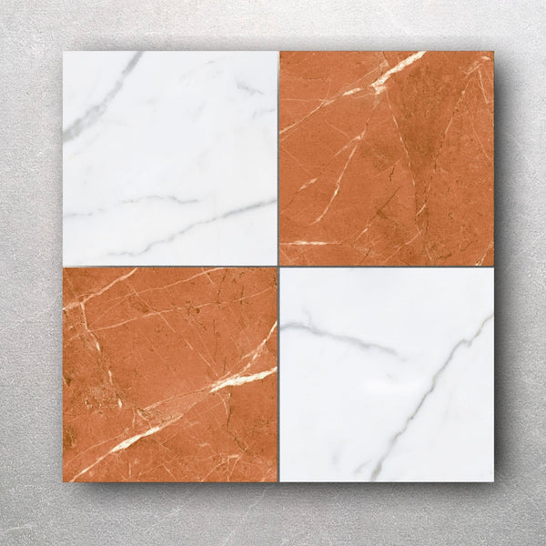 Renaissance Terracotta Chequerboard Mix Wall and Floor Tile