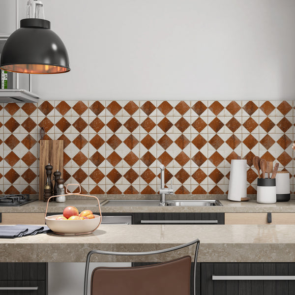 Jewel Terracotta Patterned Wall And Floor Tile - SAMPLE