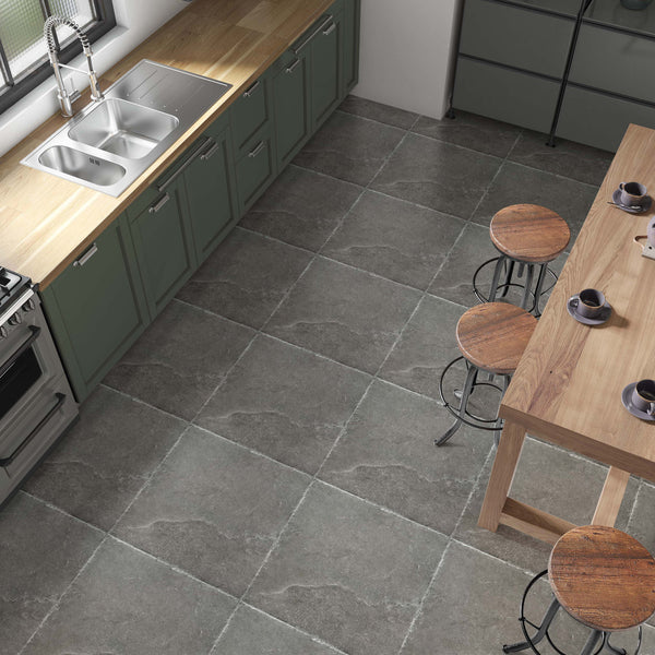 Calabria Dark Grey 600x600mm Floor Tile