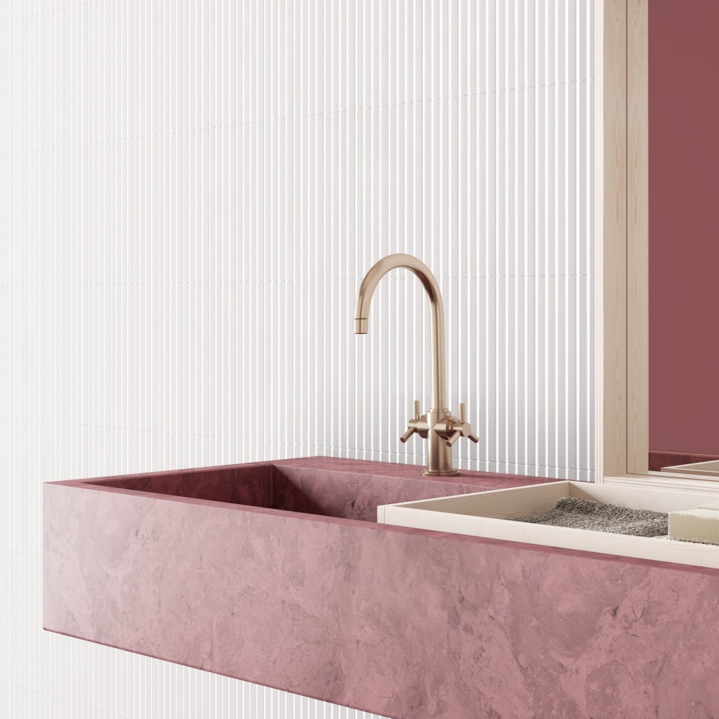 Orbit White Fluted Pointed Wall Tile – Tiles360