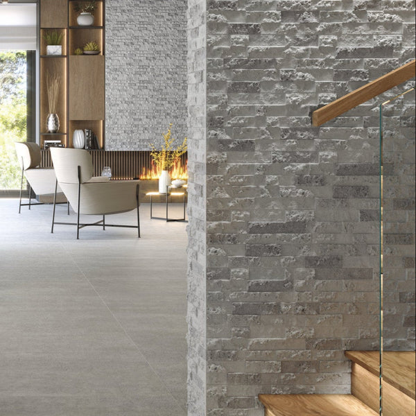 Ebro Split Face Light Grey Wall Tile