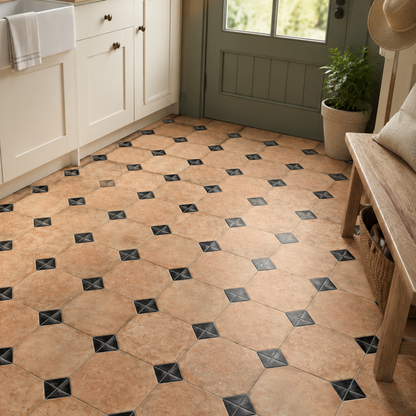 Casa Vita Cotto Nero Deco Terracotta Wall and Floor Tile