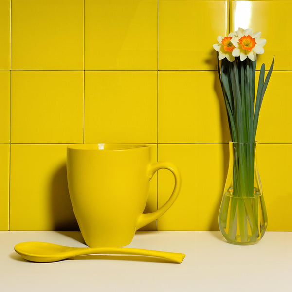 Elementary Yellow Square Wall Tile