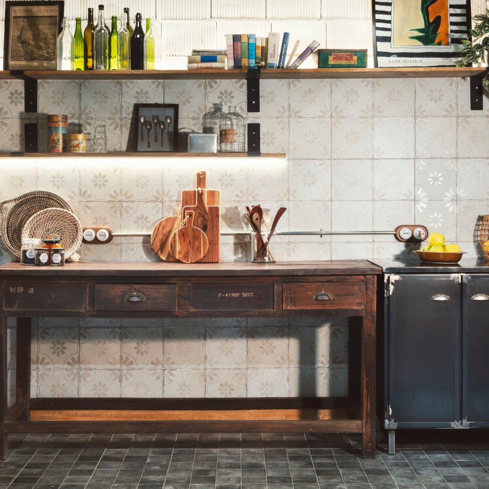 Bouquet White Patterned Wall and Floor Tile
