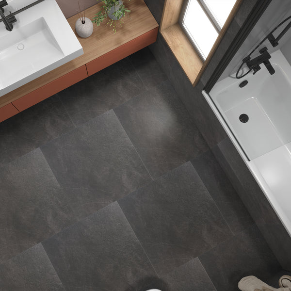 Magma Graphite Black Stone Effect Wall and Floor Tile