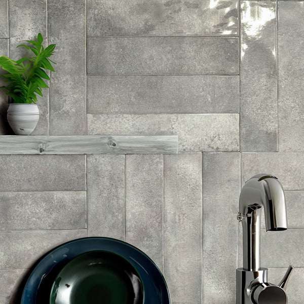 Parker Grey Brick Shape Wall Tile
