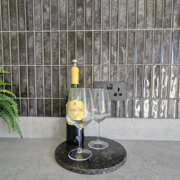 Lotus Charcoal Black Kit-Kat Ceramic Wall Tile