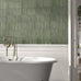 Reeded Gloss Green Wall Tile – Textured Ceramic Backsplash | Tiles360