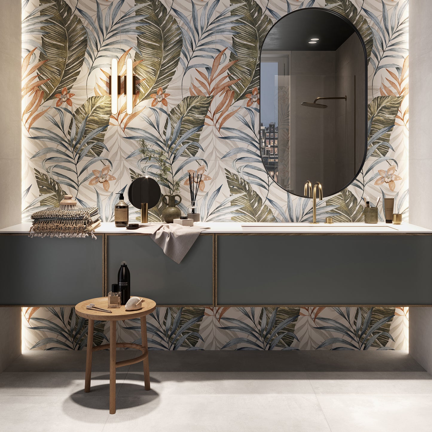 Labyrinth Botanical Decorative Wall Tile