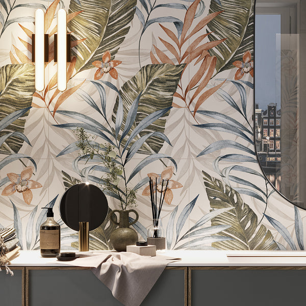 Labyrinth Botanical Decorative Wall Tile