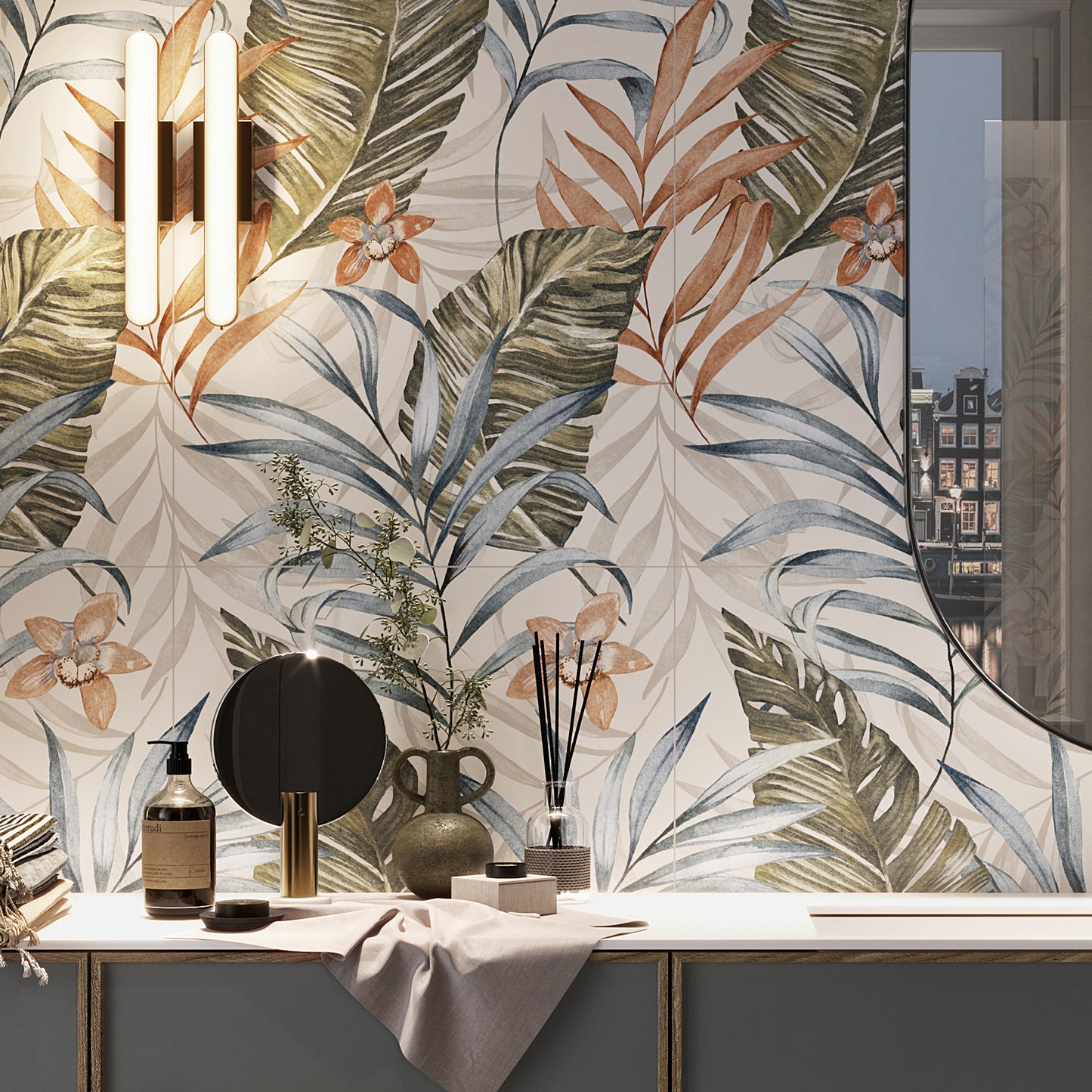 Labyrinth Botanical Decorative Wall Tile - SAMPLE