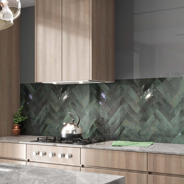 Parker Moss Green Brick Shape Wall Tile
