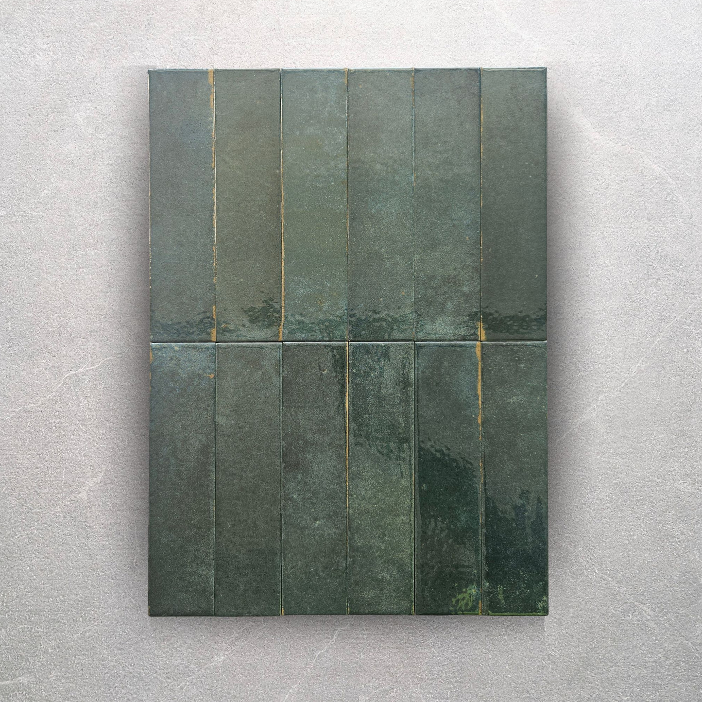 Realm Emerald Green Slim Brick Wall Tile - SAMPLE