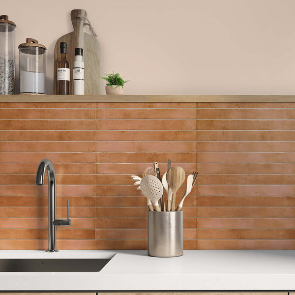 Palette Salmon Slim Brick Wall Tile