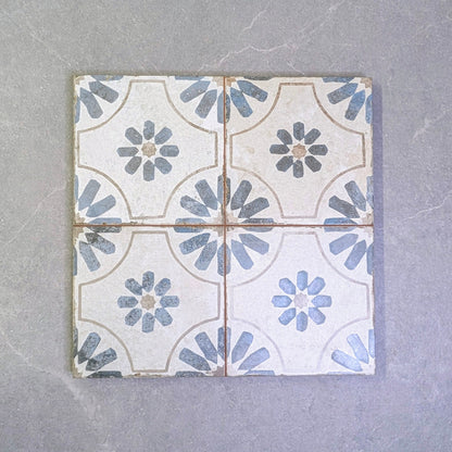 Bouquet Blue Patterned Wall And Floor Tile - SAMPLE
