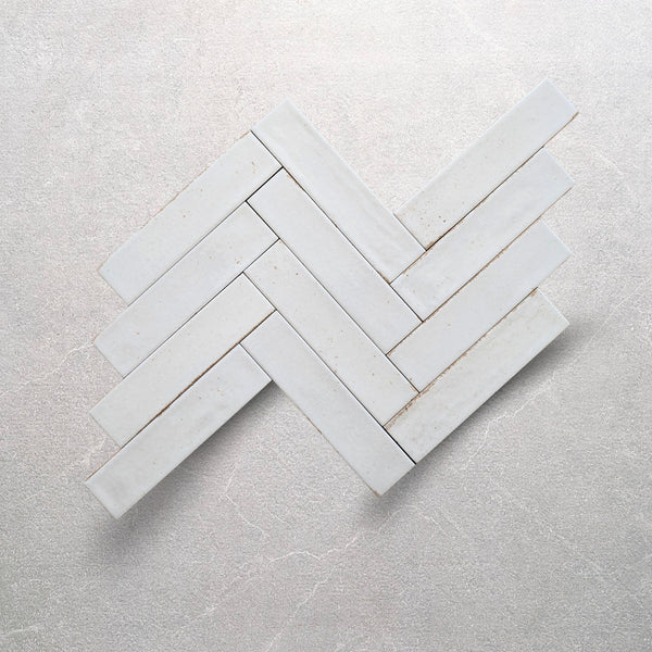 Realm White Slim Brick Wall Tile