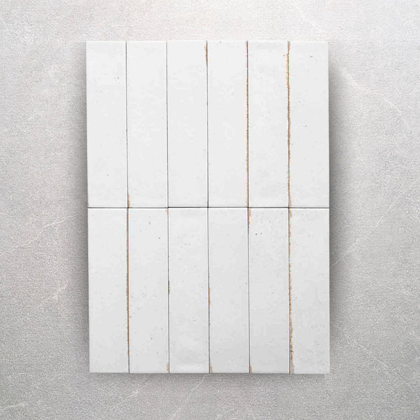 Realm White Slim Brick Wall Tile