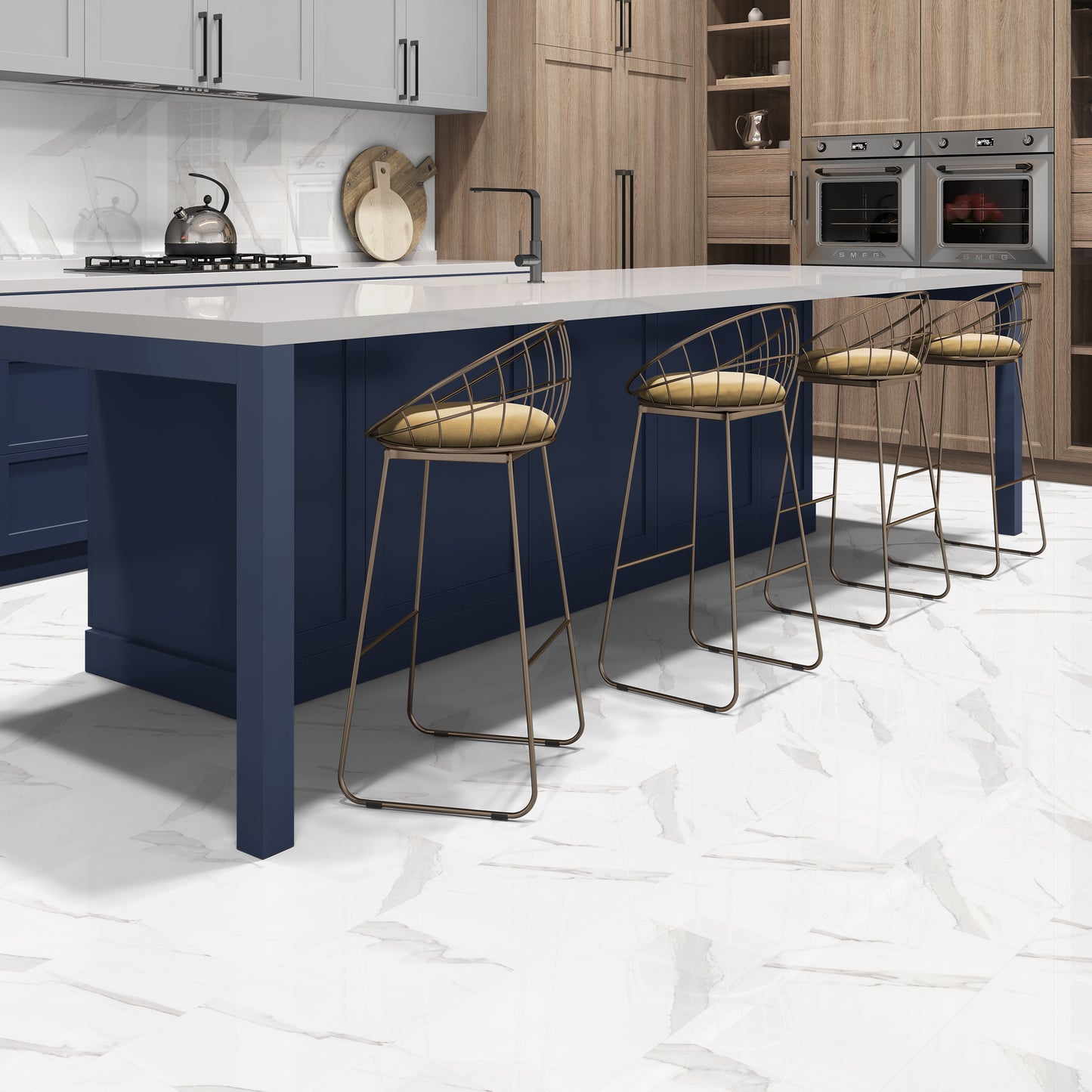 Sanctuary Porcelain White Marble Wall & Floor Tile