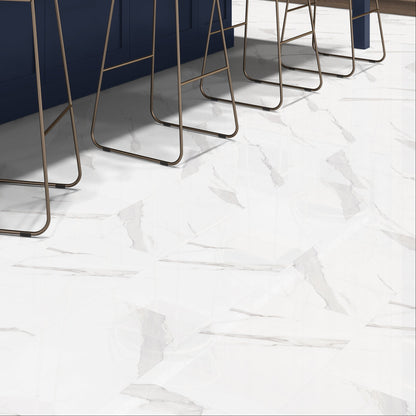Sanctuary Porcelain White Marble Wall & Floor Tile