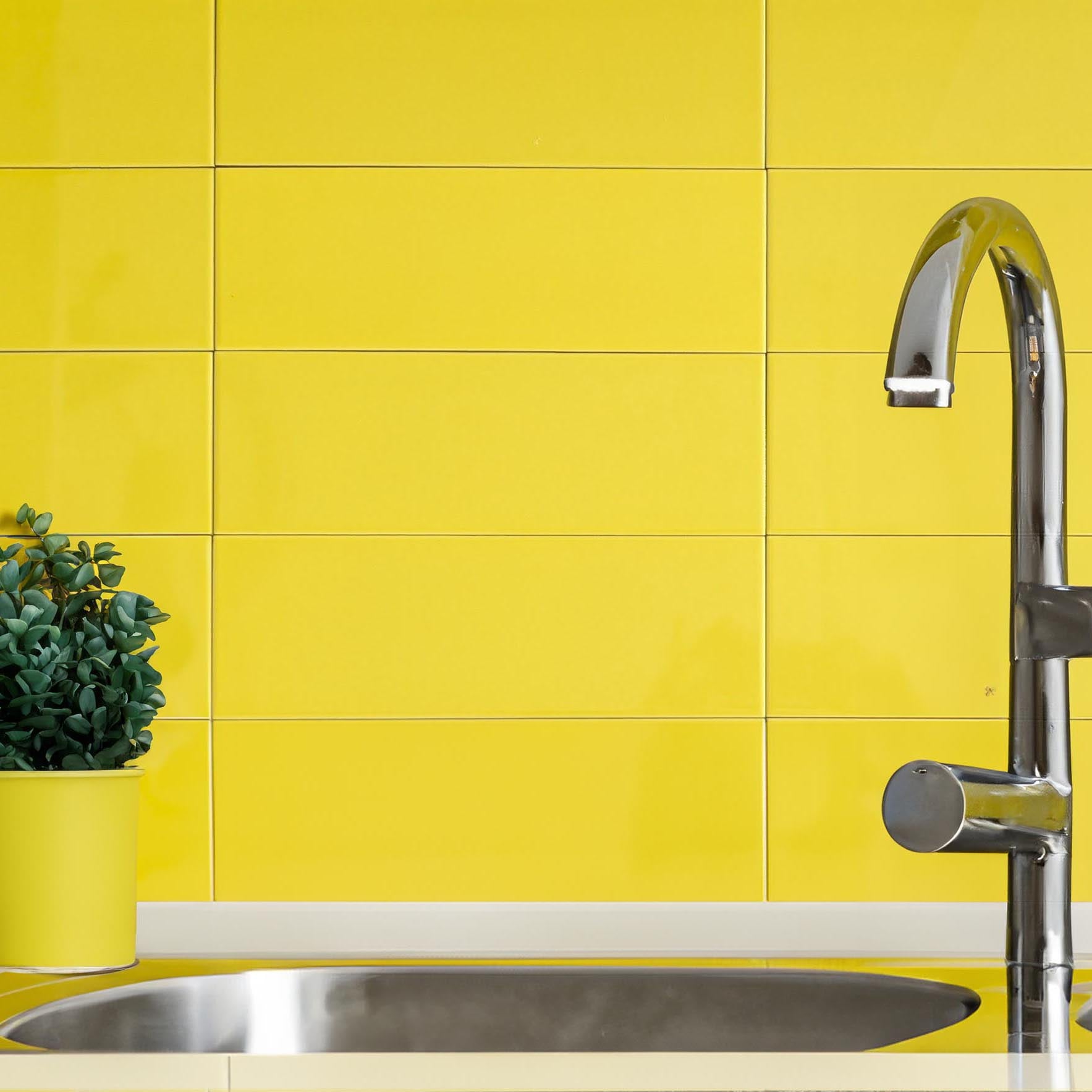 Yellow Subway Tile Mirage Golden Yellow Kitchen Tiles Direct