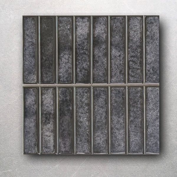 Lotus Charcoal Black Kit-Kat Ceramic Wall Tile