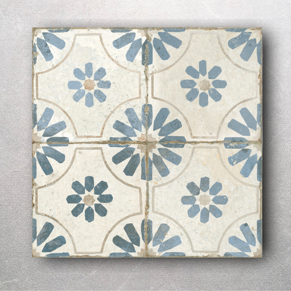 Bouquet Blue Patterned Wall and Floor Tile