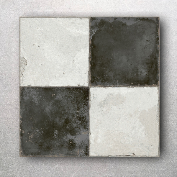 Vintage Chess Black Wall and Floor Tile
