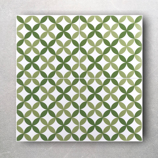 Ealing Green Leaf Pattern Wall and Floor Tile